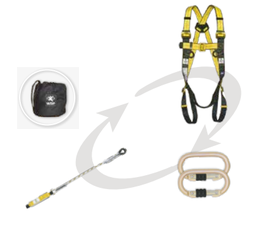 [KIT2] HARNAIS AVEC 2 POINTS D'ACCROCHAGE ,1 LONGE,2 MOUSEQUETON+ SAC